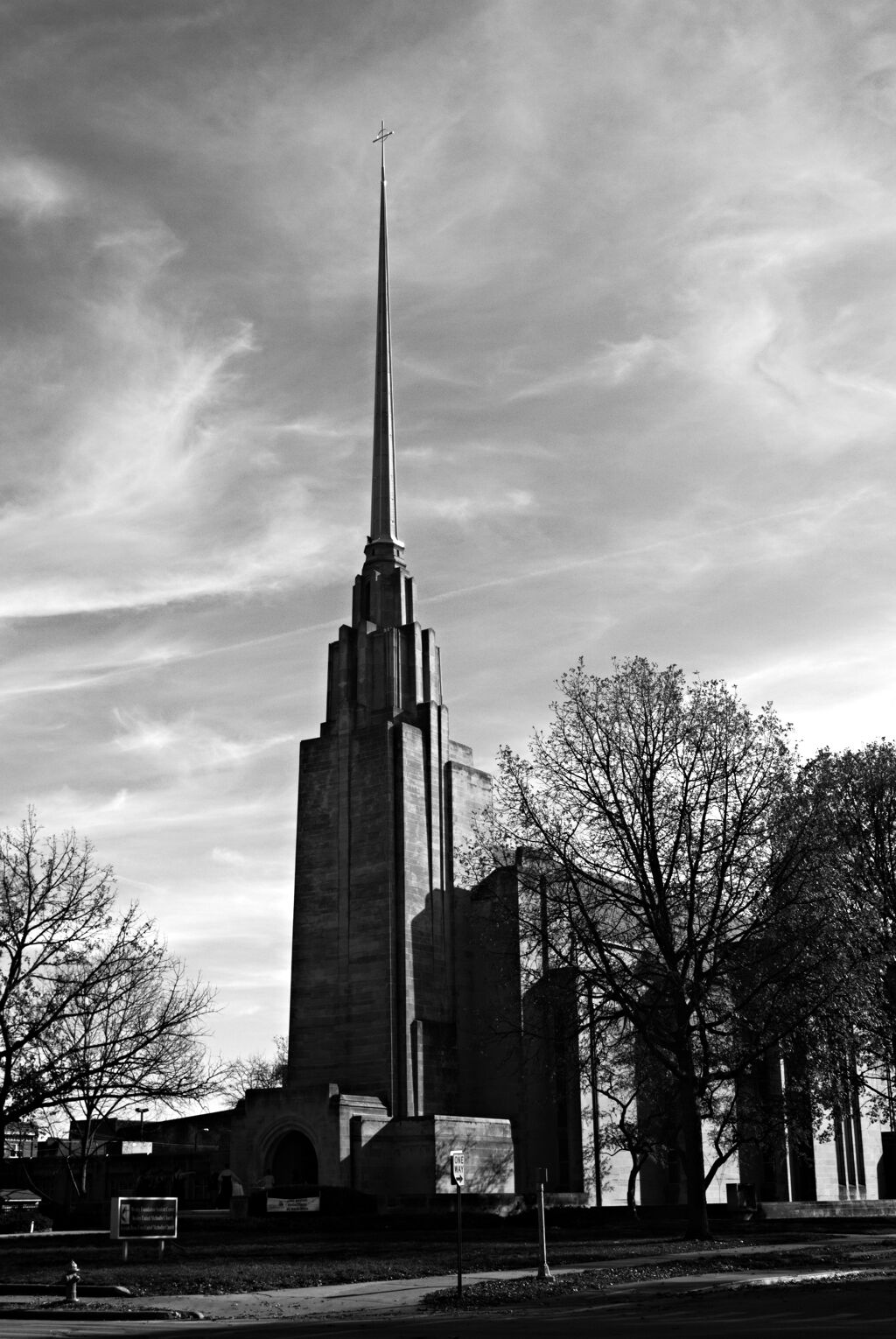 a gothic architecture building with a pointed tower